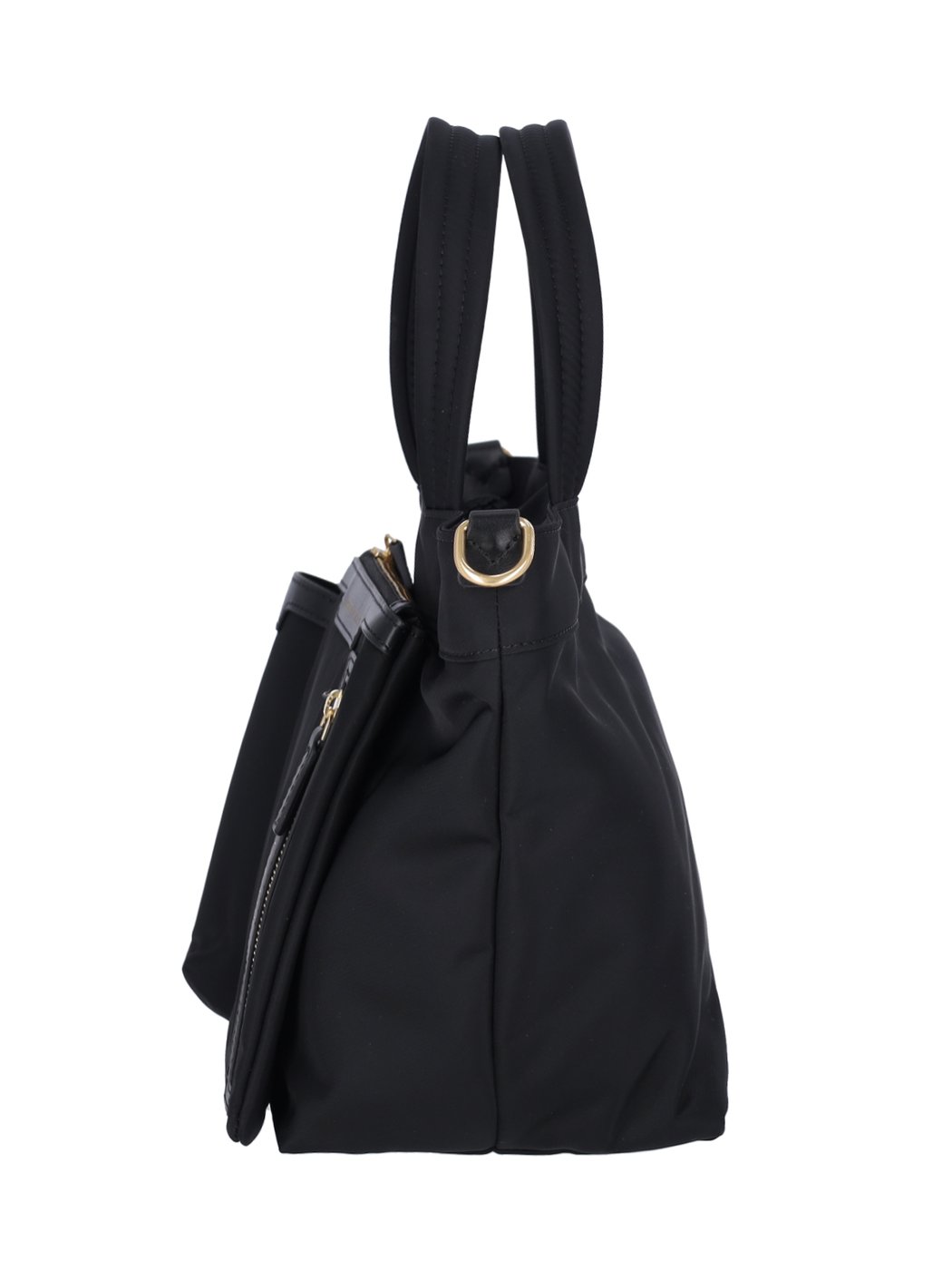 Black Econyl Logo Strap Nylon Tote