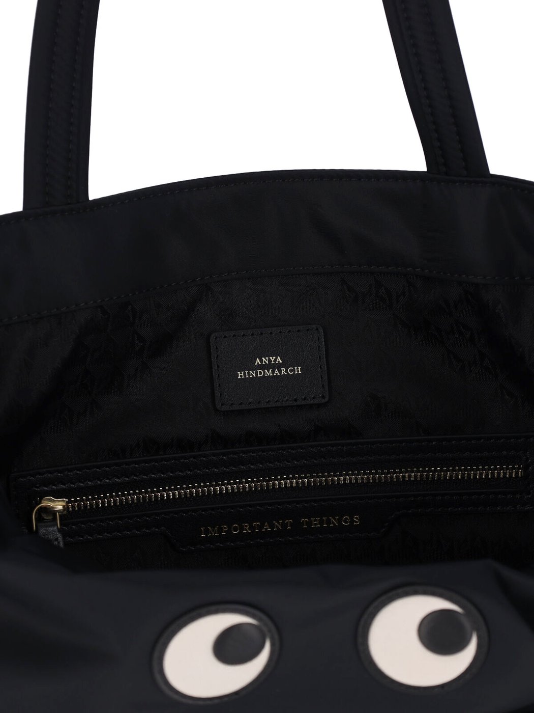 Black Eyes Nylon Zip Tote Bag