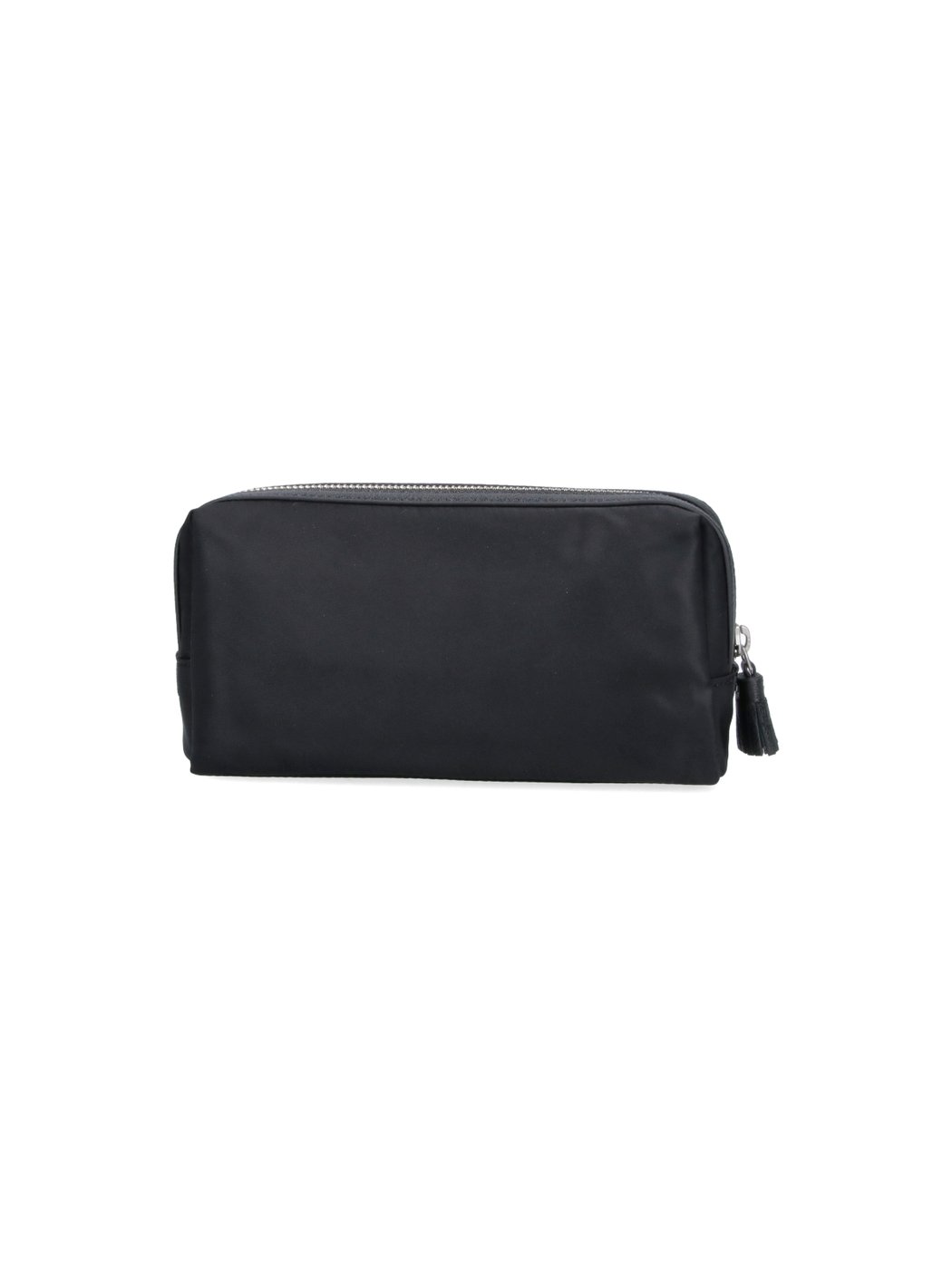 Rectangular Black Bag with Silver Zipper Closure