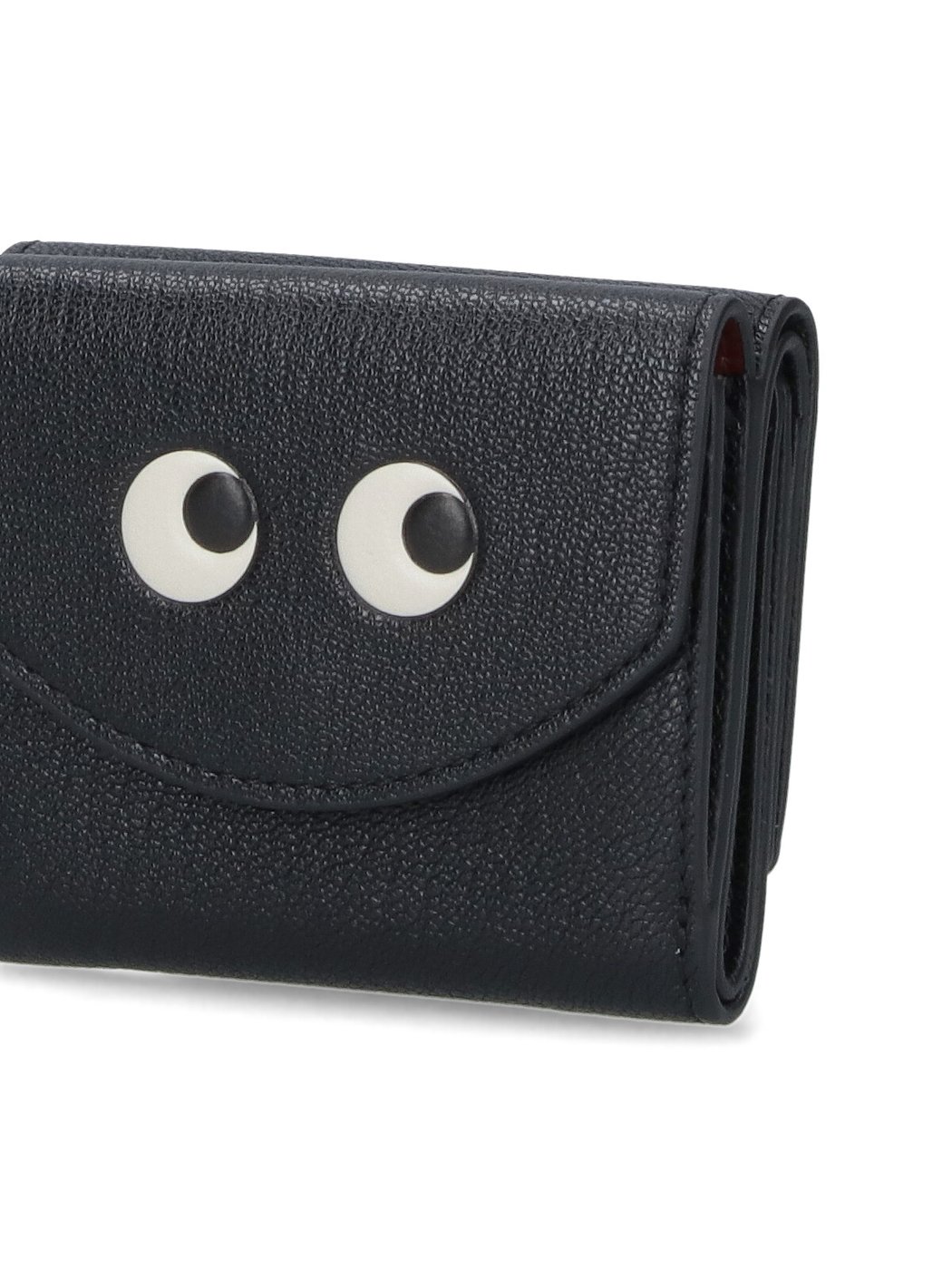 Black Eyes Goat Leather Trifold Wallet