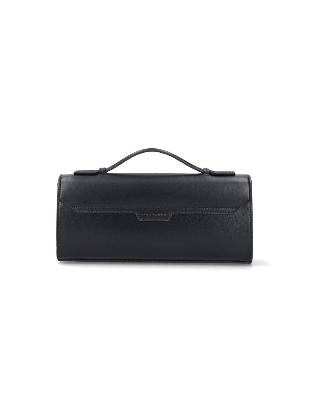Black Mortimer Flap Leather Clutch
