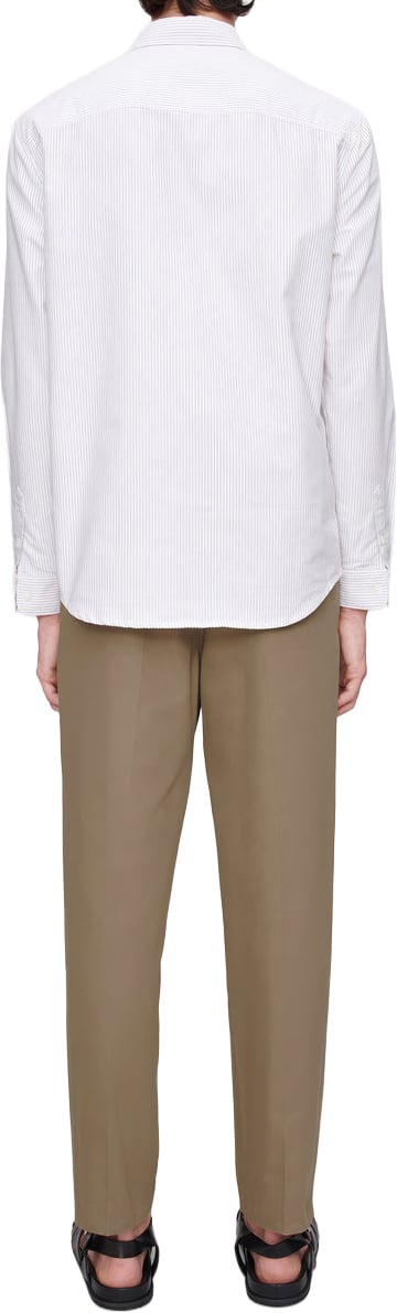 Hemd streep wit Khaki