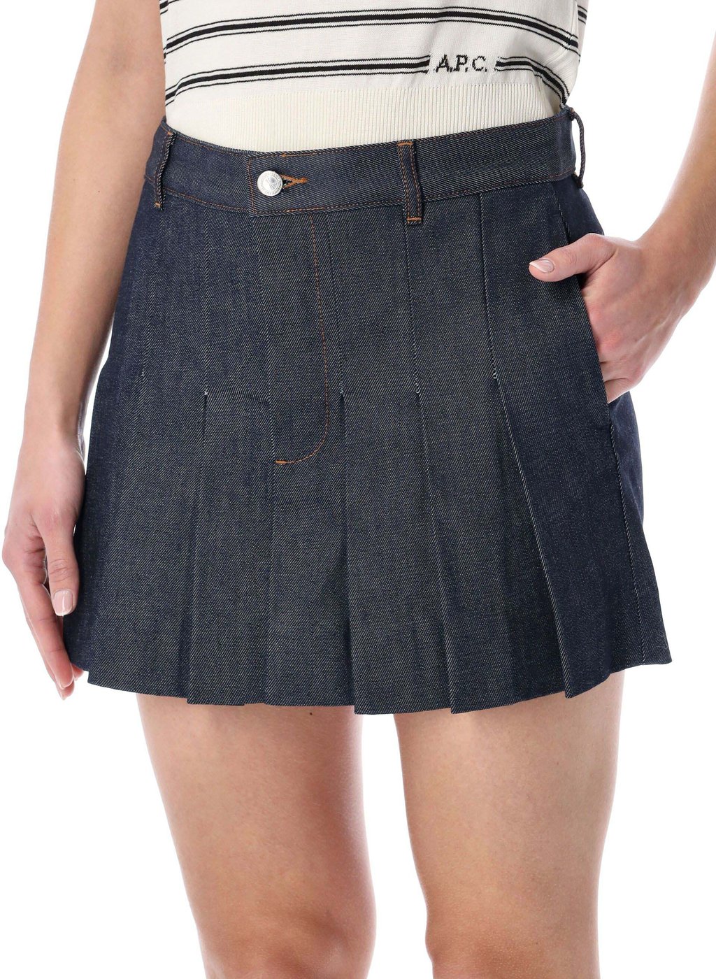 Mini Jupe Plisse Blu