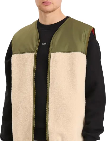 gilet khaki en beige