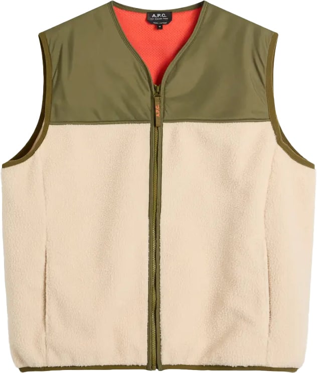 gilet khaki en beige