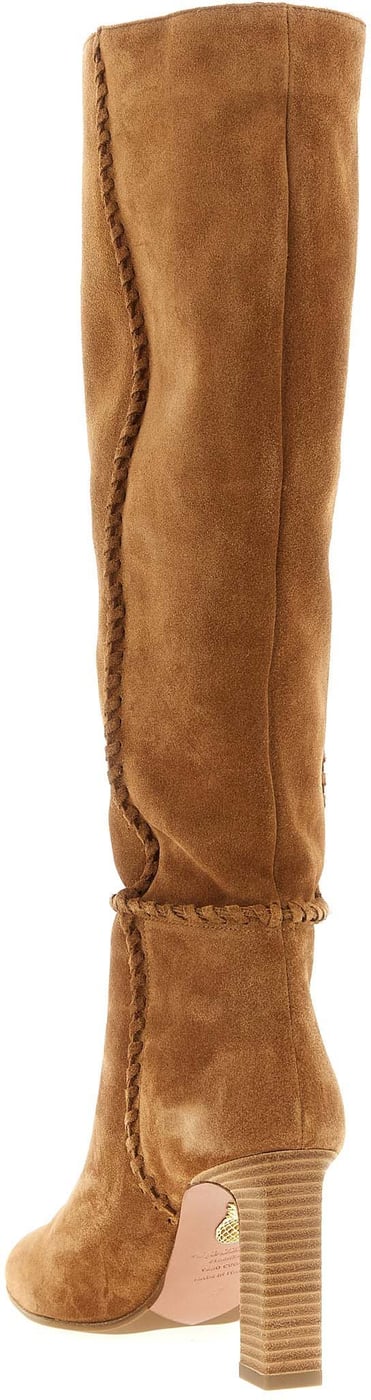 Aquazzura Beige Calfskin Over The Knee