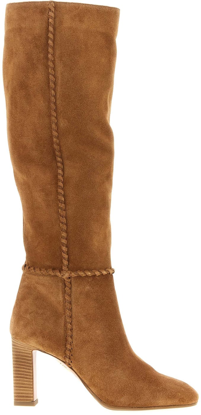 Aquazzura Beige Calfskin Over The Knee