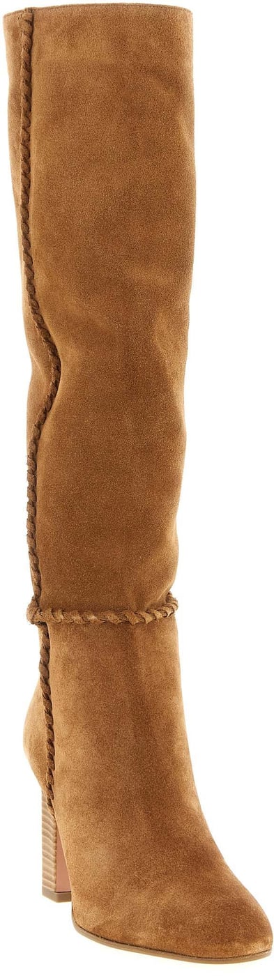 Aquazzura Beige Calfskin Over The Knee