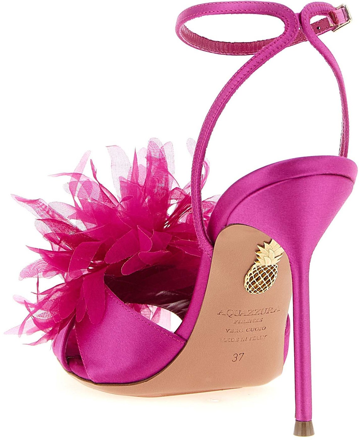 Aquazzura Fuchsia Textile Stiletto Heel Sandals