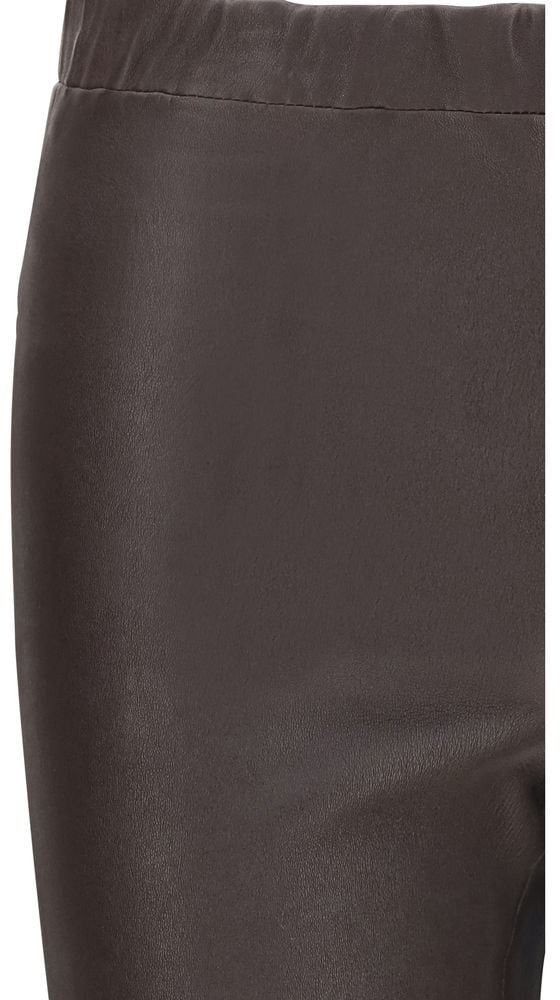 Brown Stretch Nappa Leather Legging Pants