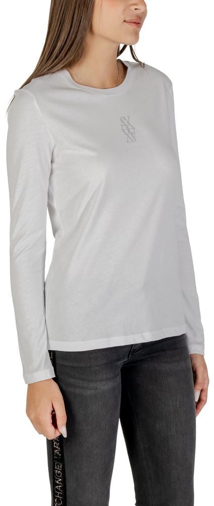 Armani Exchange White Cotton Long Sleeve T-Shirt