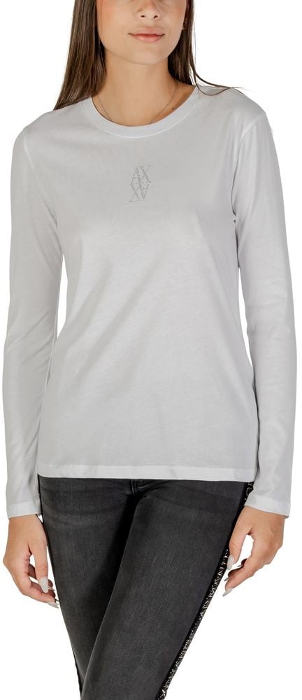 Armani Exchange White Cotton Long Sleeve T-Shirt