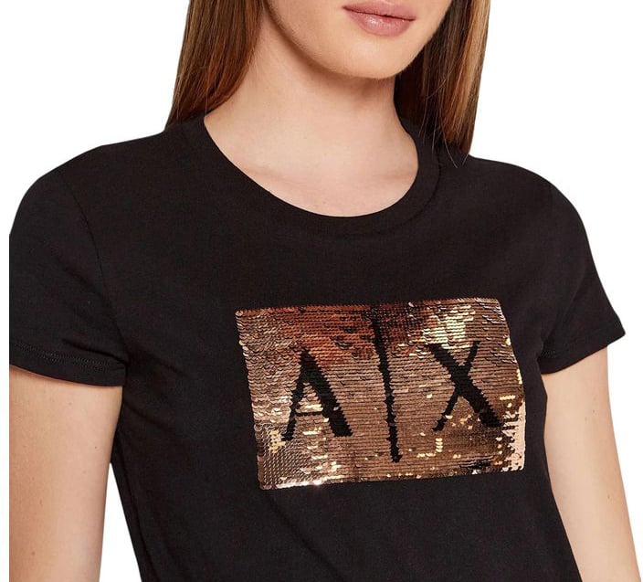 Armani Exchange Black Cotton T-Shirt