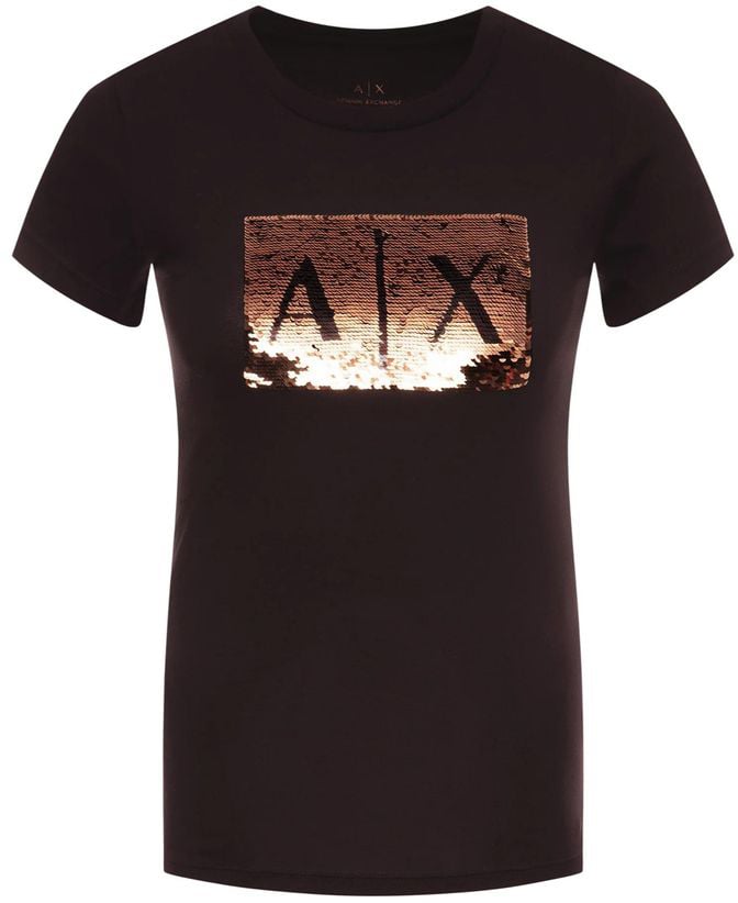 Armani Exchange Black Cotton T-Shirt