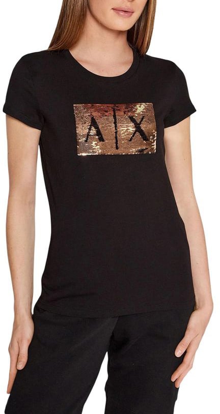 Armani Exchange Black Cotton T-Shirt