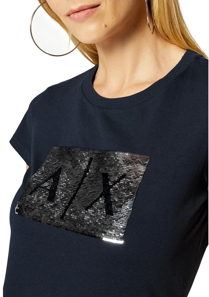 Armani Exchange Blue Cotton T-Shirt