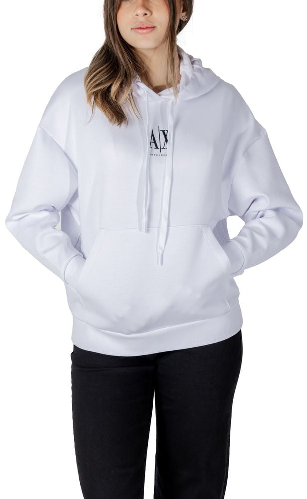 Armani Exchange White Cotton Hoodie