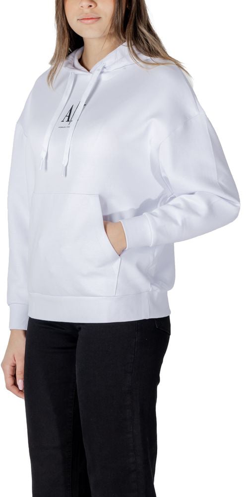 Armani Exchange White Cotton Hoodie