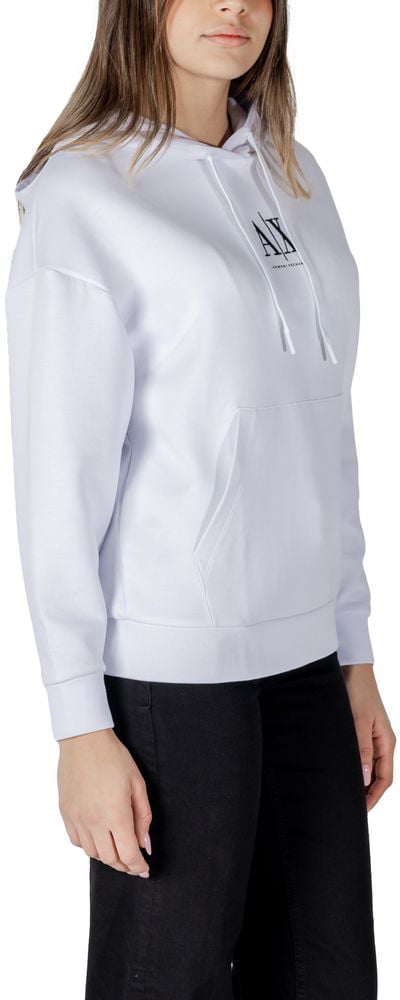 Armani Exchange White Cotton Hoodie