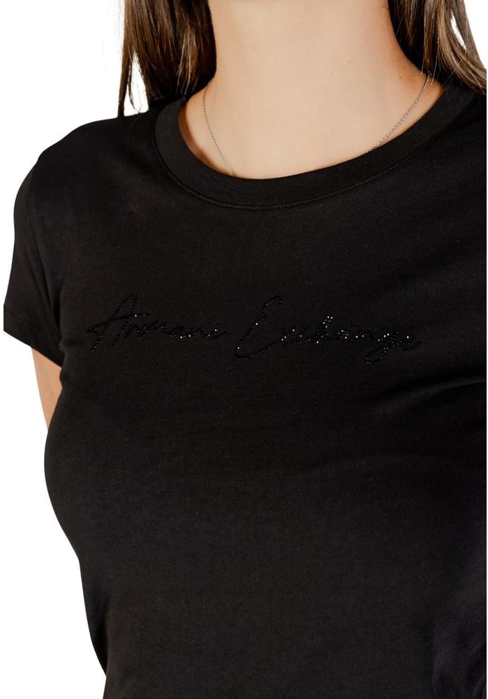 Armani Exchange Black Cotton T-Shirt