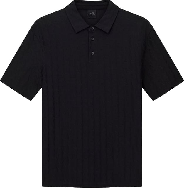 Armani Exchange Black Cotton Polo Shirt