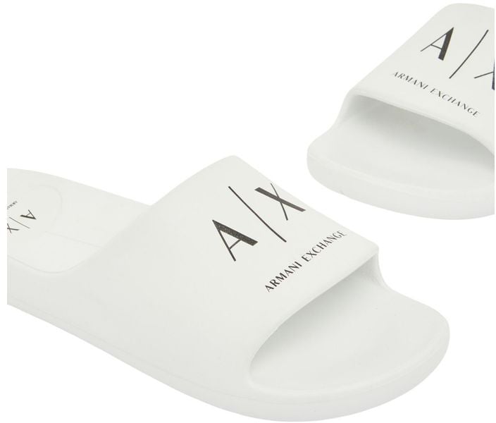 Armani Exchange Black And White EVA Slippers