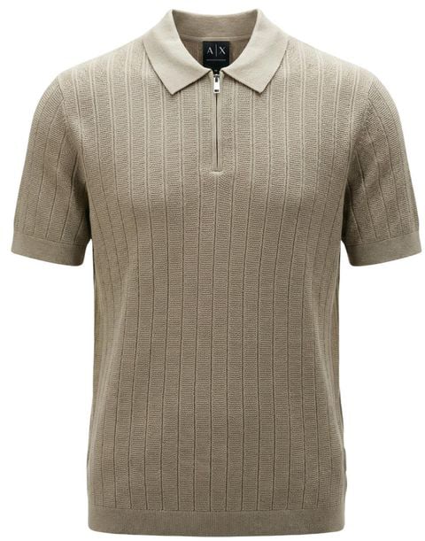 Armani Exchange Beige Cotton Polo Shirt