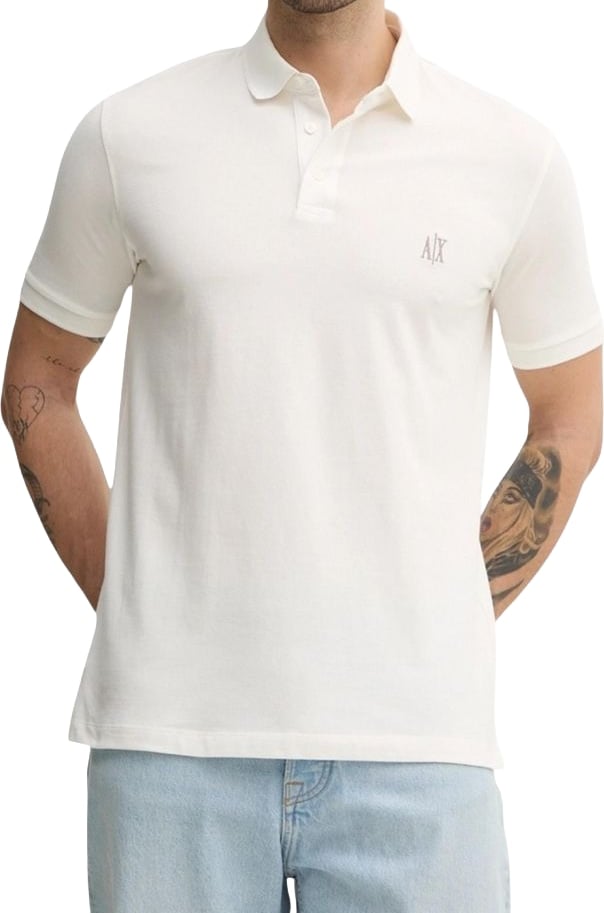 Armani Exchange White Cotton Polo Shirt