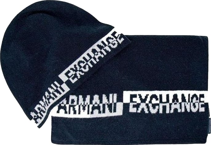 Armani Exchange Blue Marabou Scarf