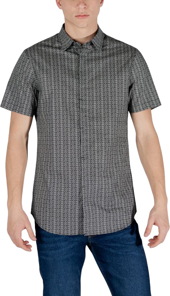 Armani Exchange Black Cotton Shortsleeve Shirt