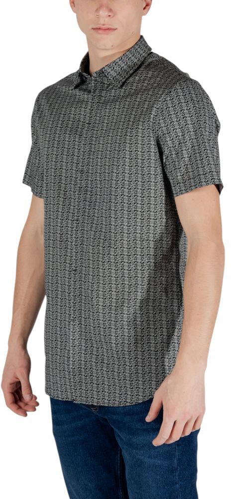 Armani Exchange Black Cotton Shortsleeve Shirt