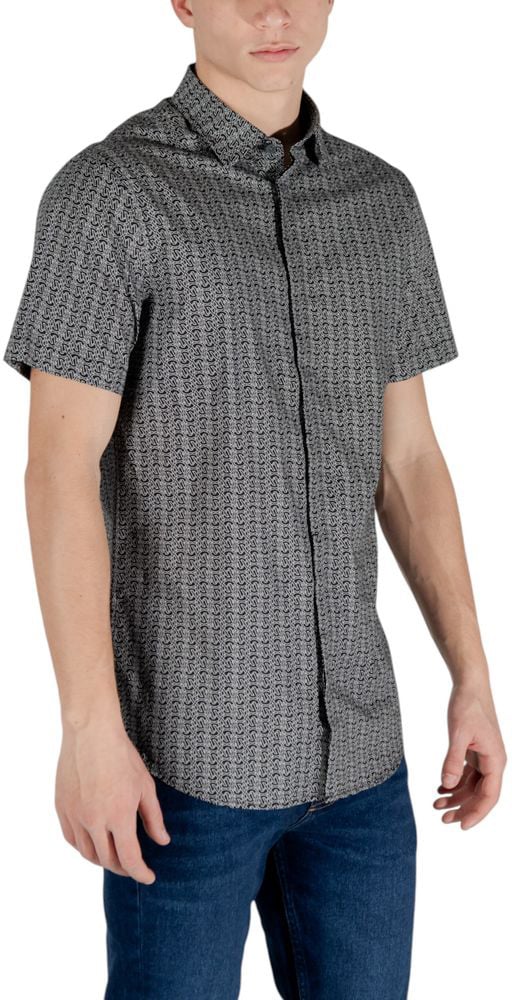Armani Exchange Black Cotton Shortsleeve Shirt