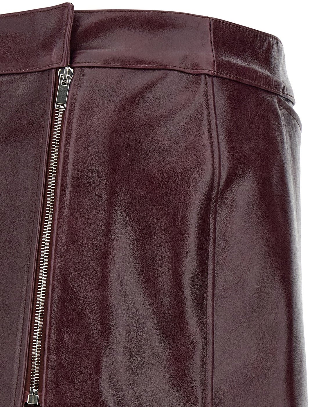 Armarium Bordeaux Cowhide Midi Skirt