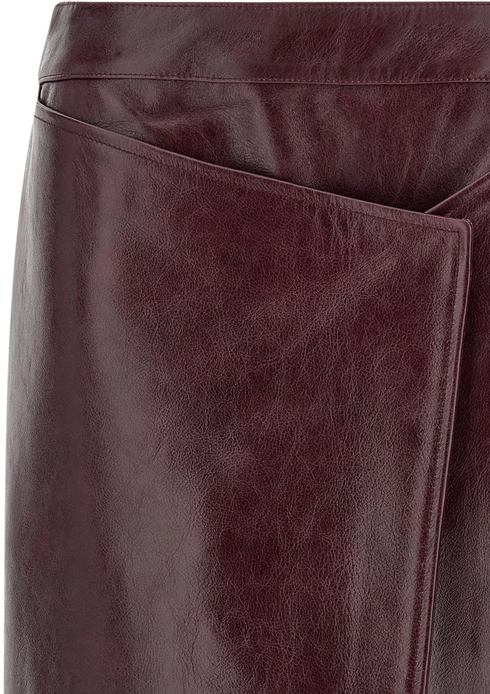 Armarium Bordeaux Cowhide Midi Skirt