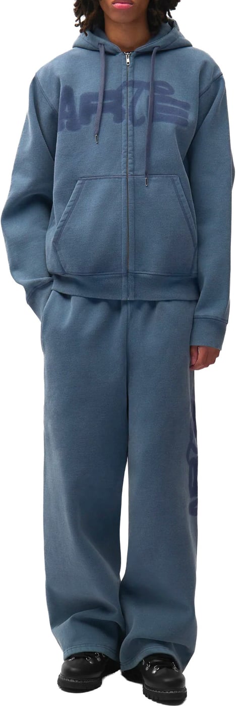 Felpa Con Cappuccio Zip Stencil Sunfade Navy