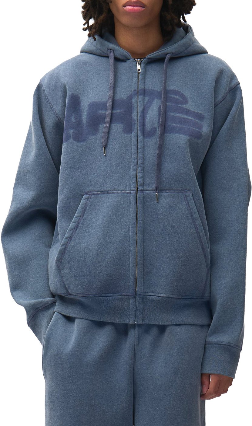 Felpa Con Cappuccio Zip Stencil Sunfade Navy