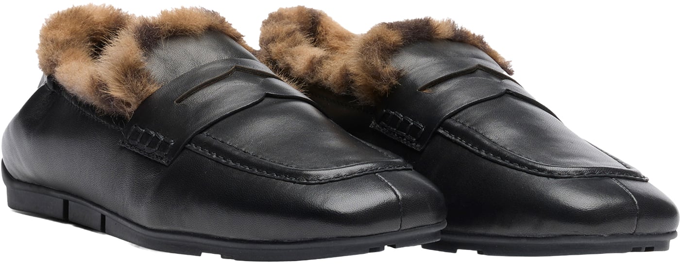 Sandals Combob:Nappa Blk/Fakefur Leopa