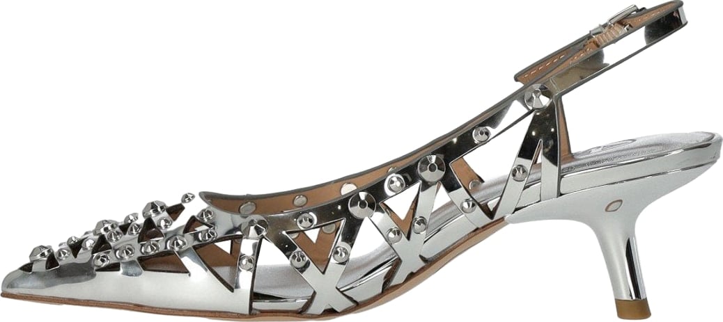 ASH BIZARRE SILVER SLINGBACK PUMP