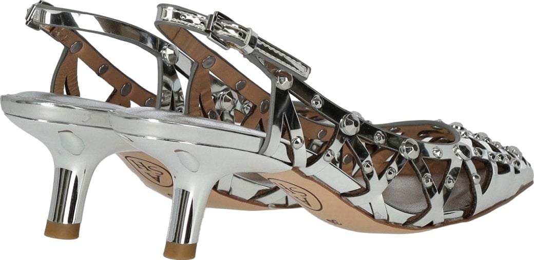 ASH BIZARRE SILVER SLINGBACK PUMP