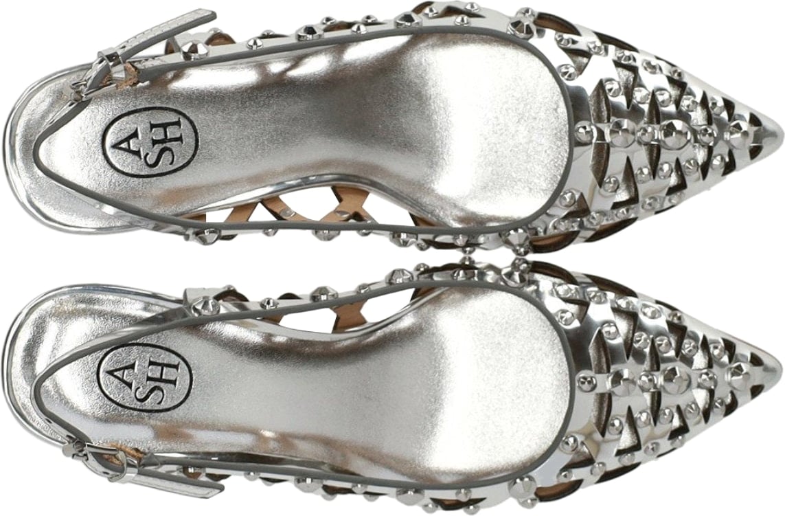 ASH BIZARRE SILVER SLINGBACK PUMP