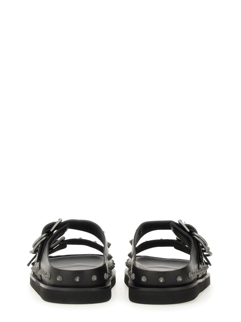 Black Calf Leather "Urus" Sandals