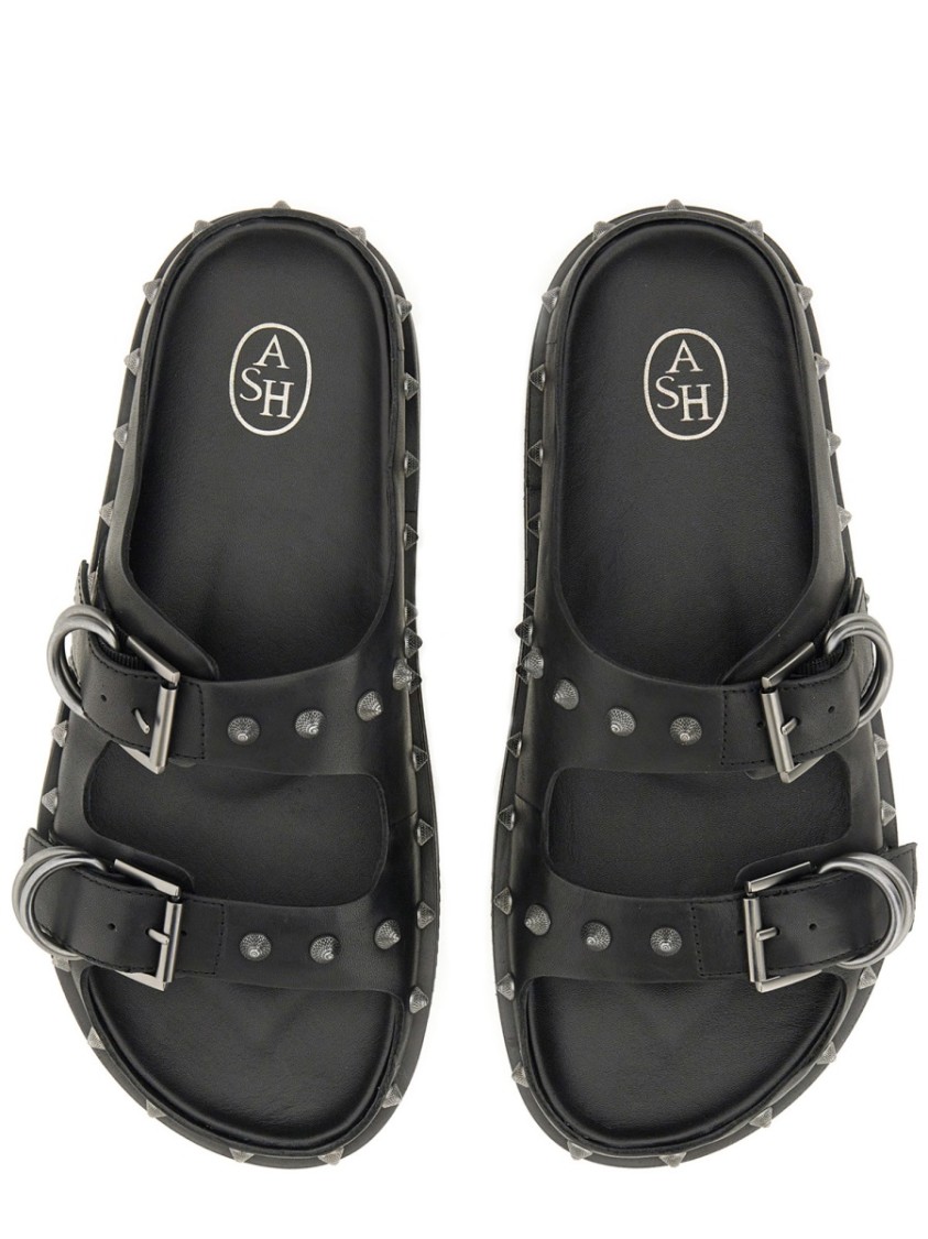 Black Calf Leather "Urus" Sandals