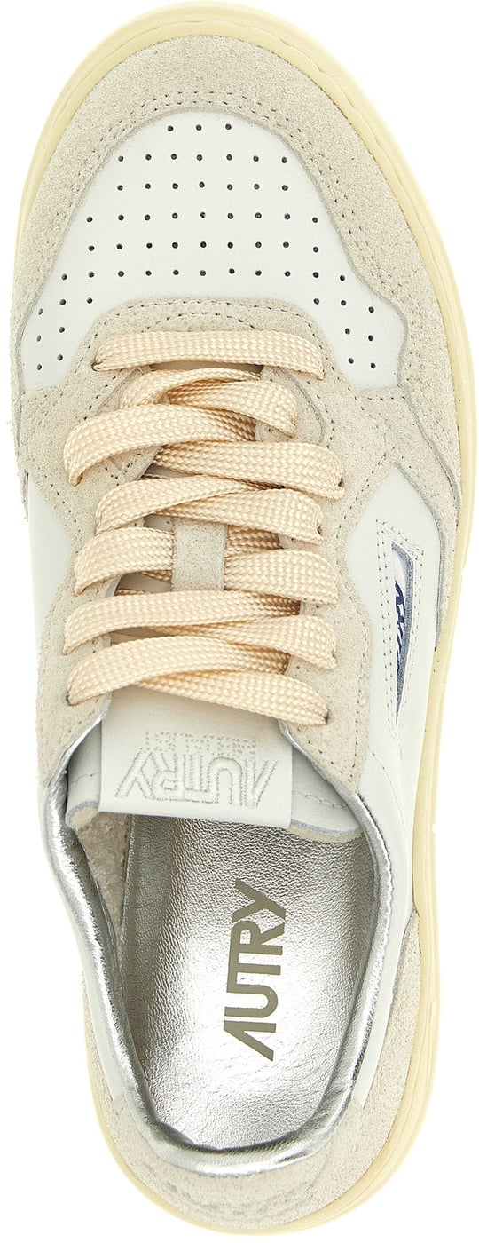 Autry Beige Cowhide Low Top Sneakers