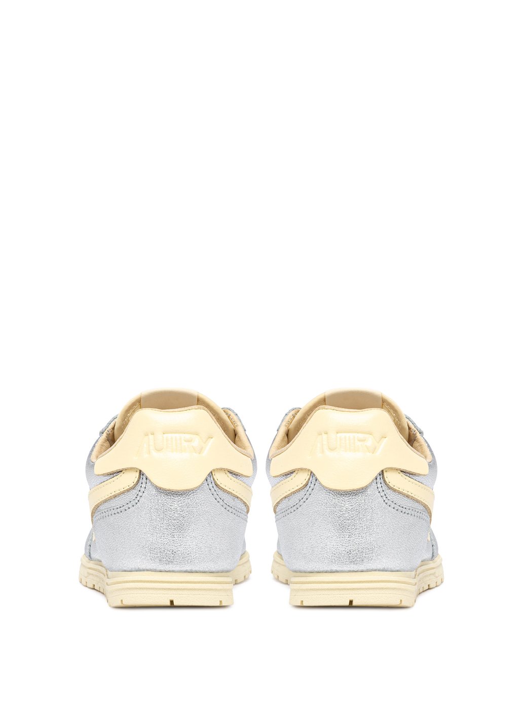 Laminated Low-Top Sneakers with Contrasting Leather Accents