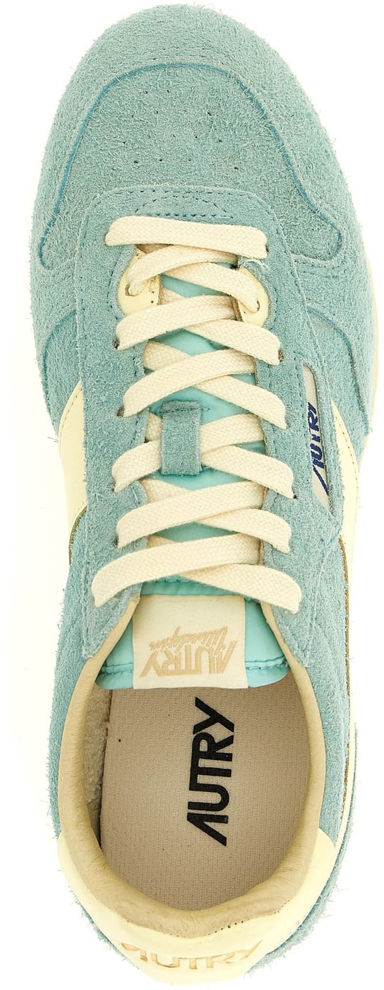 Autry Blue Cowhide Low Top Sneakers