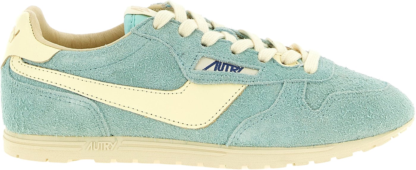 Autry Blue Cowhide Low Top Sneakers