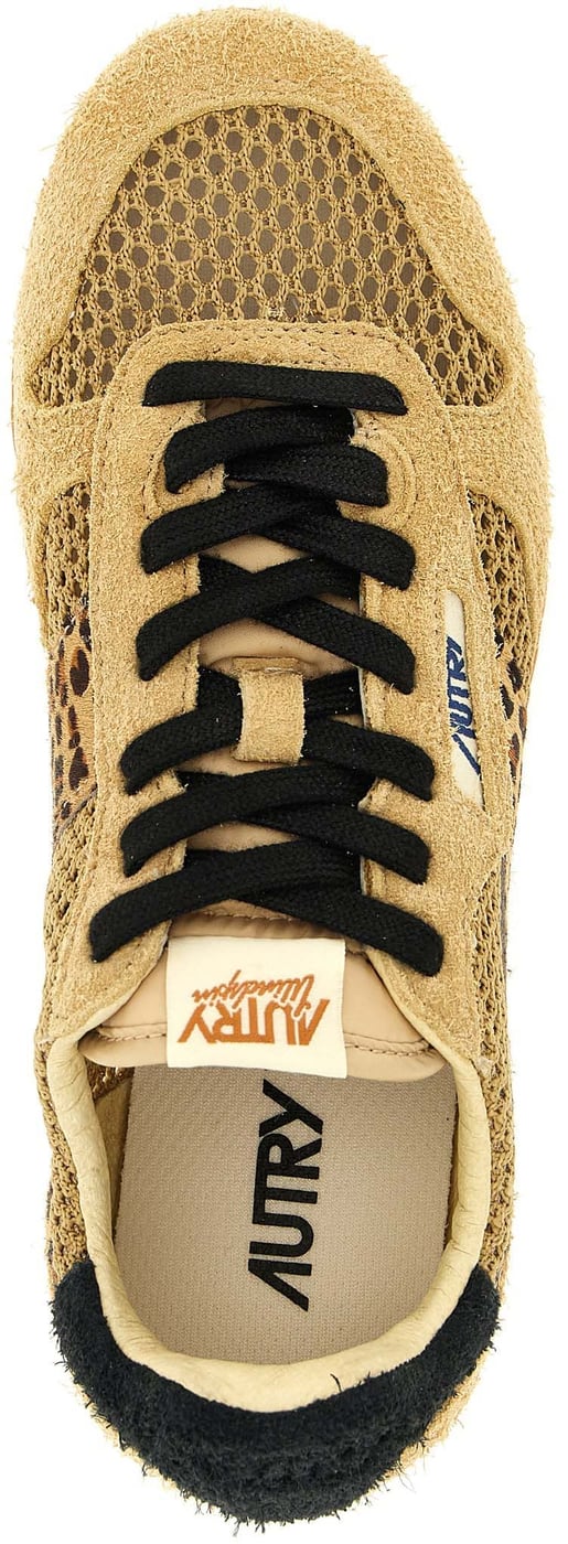 Autry Beige Cotton Athletic Sneakers