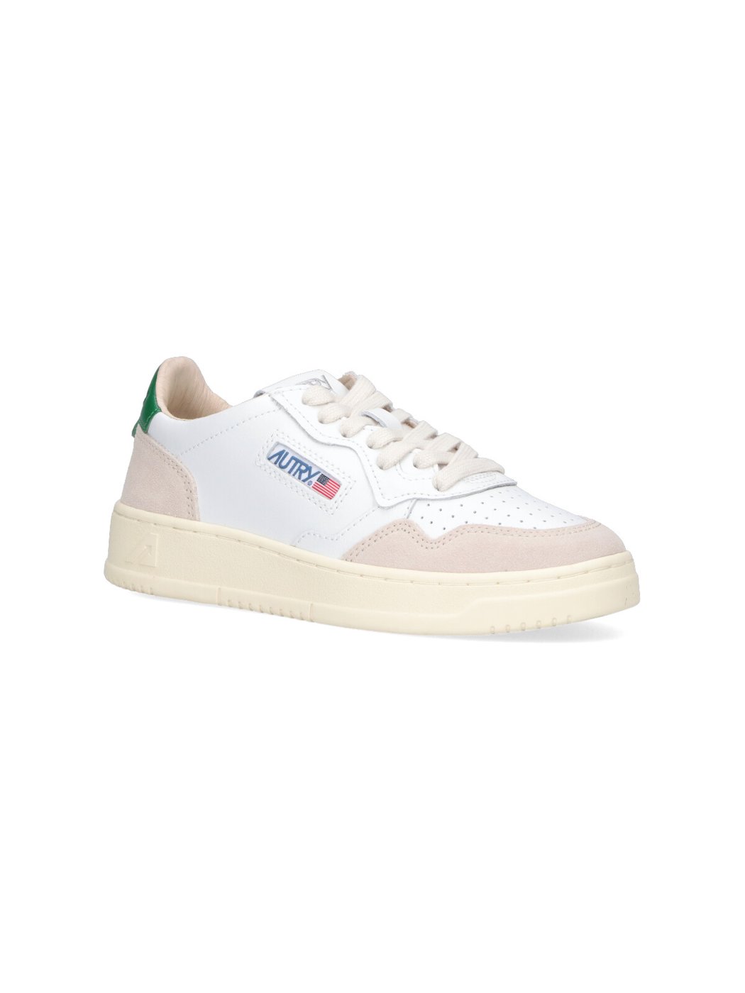 White Suede Overlays Low-Top Sneakers