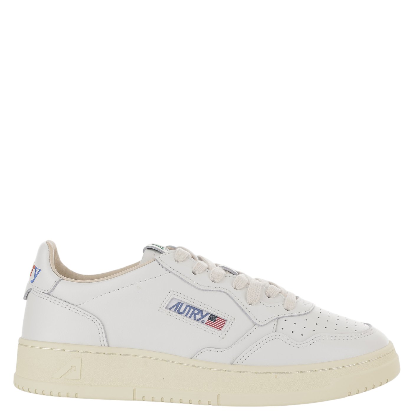 White Medalist Low Leather Sneakers