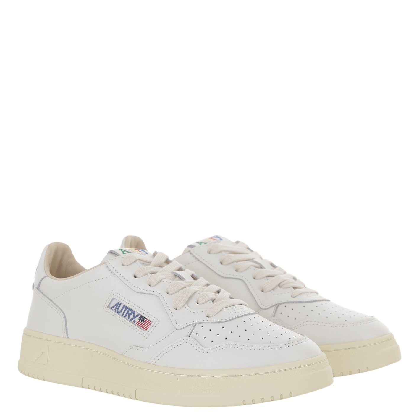 White Medalist Low Leather Sneakers
